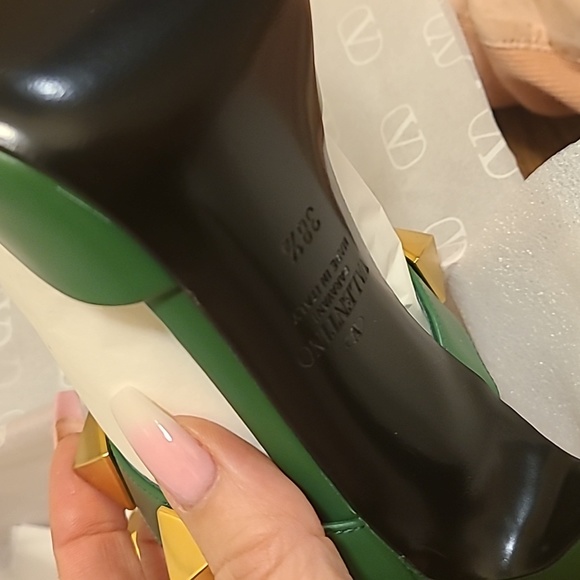 HP !! Valentino Roman stud ankle strap pump - brilliant green 100, 38.5 - Picture 13 of 14